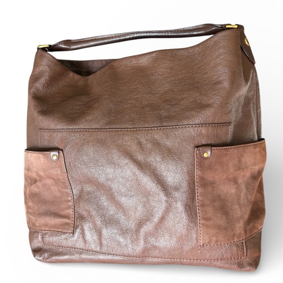 Marc by Marc Jacobs Buffalo Leather Hobo Shoulder Bag Chocolate - Picture 3 of 11